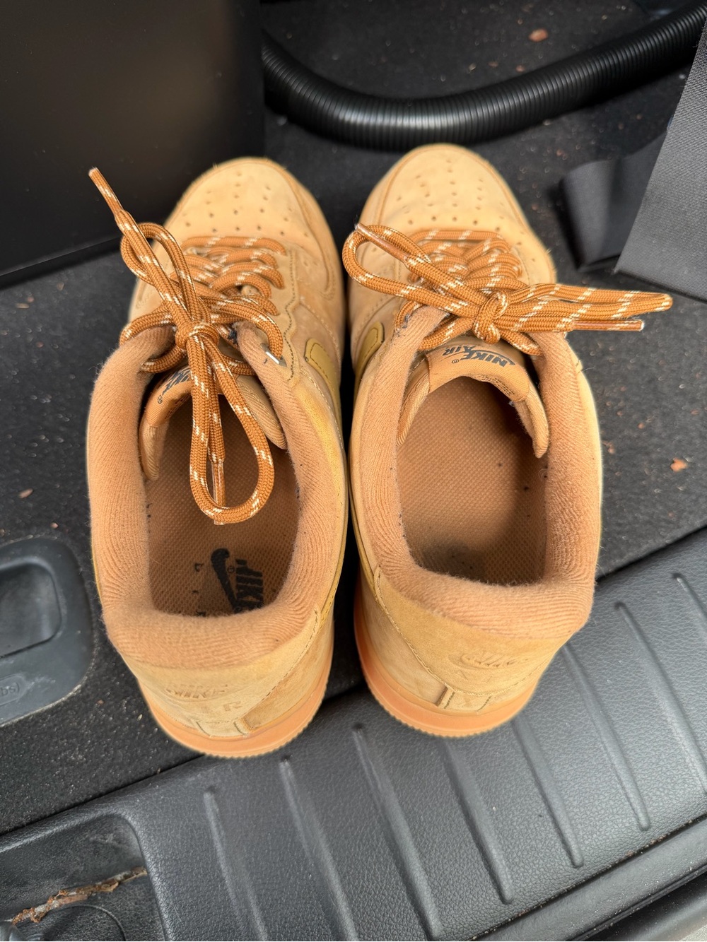 Nike Kids Wheat/Tan Low-Top Sneakers with Patterned Laces